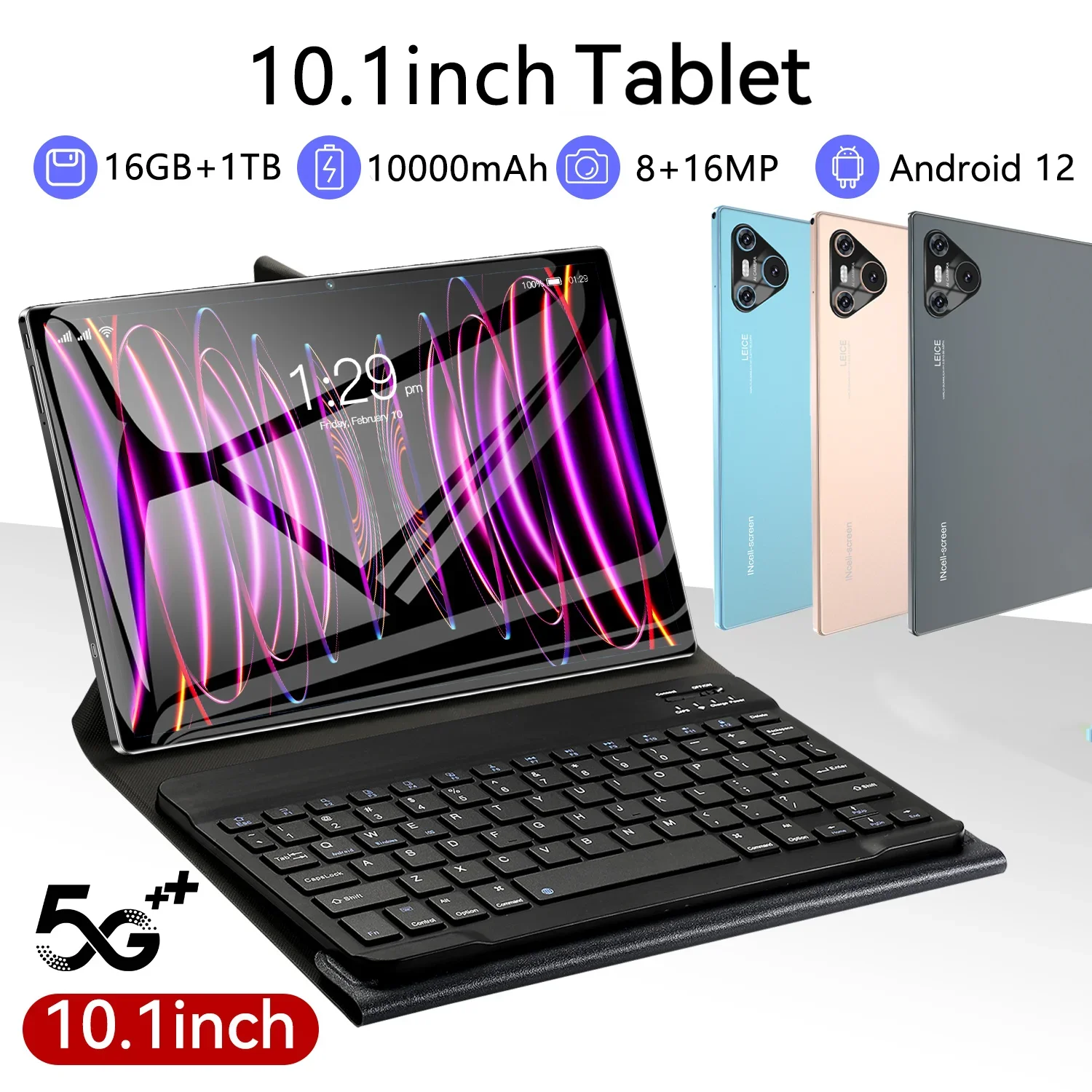 Tablet PC Android 2024 10.1inch Tablets 5G Global Pad Google RAM 16GB ROM 1TB HD Screen 16MP 10000mAh Dual SIM Card 7 Pro