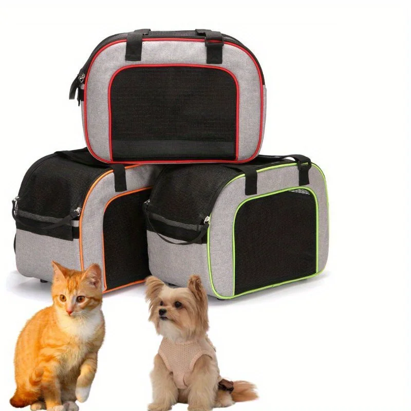 

1 шт., высококачественная переноска для маленьких собак и кошек с регулируемым ремешком и двойной молнией, для маленьких домашних животных, переноска для собак