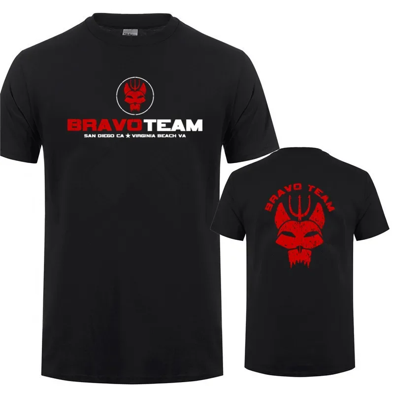 Naval Seals Bravo Team Symbol T Shirt  Men polyester breathable top for sports, casual wear, easy to maintain clothes Eur size