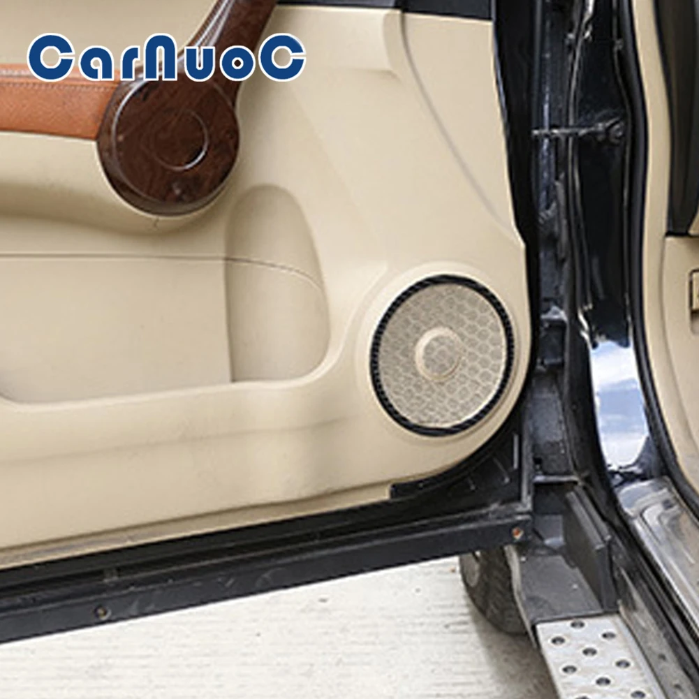 

For Honda CRV 2007 2008 2009 2010 2011 Door Speakers Horn Circle Decorative Trim Interior Accessories Car Carbon Fiber Sticker