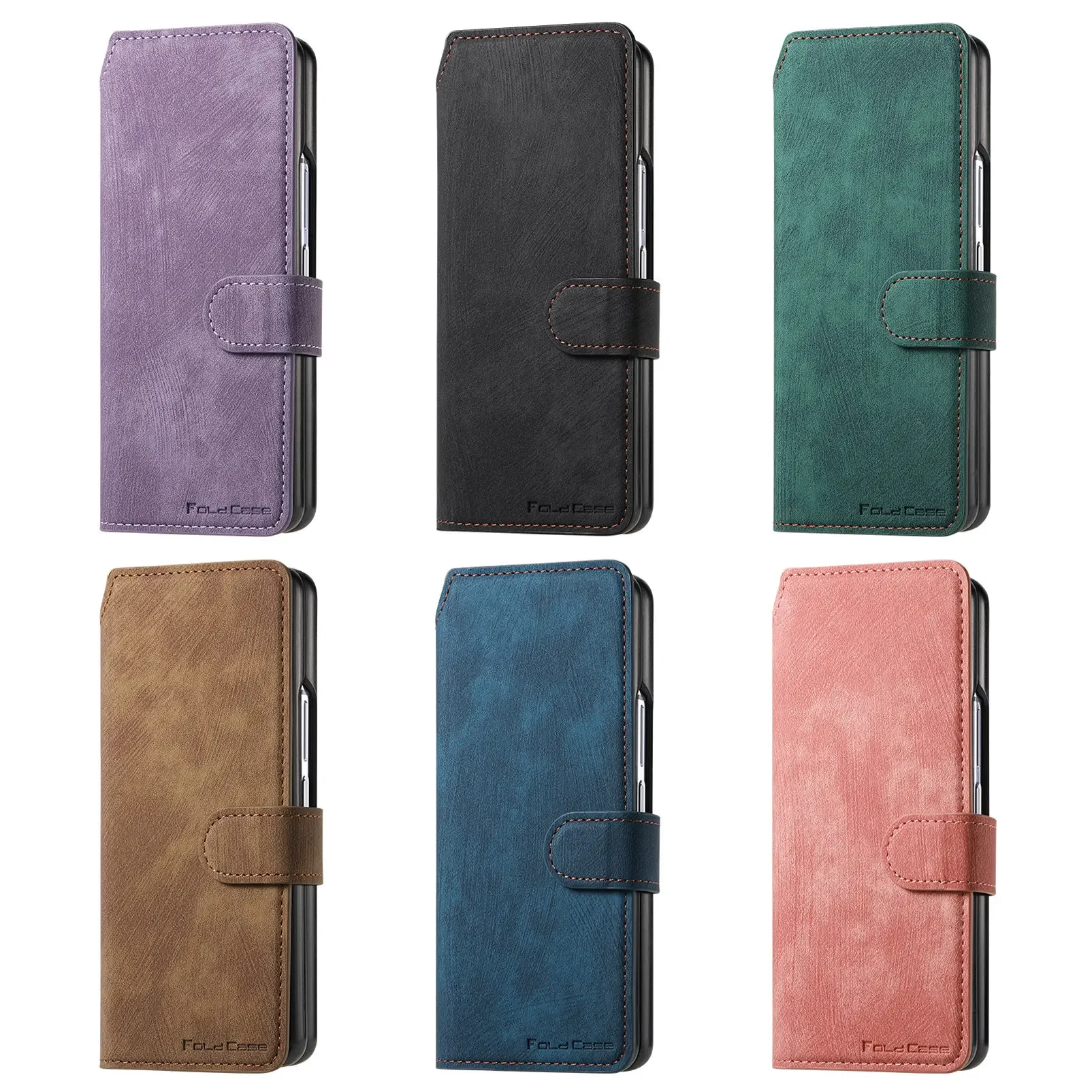 2 in 1 Detachable Cards Solt Wallet Flip Book Case For Samsung Galaxy Z Fold 6 5 5G Fold6 Fold5 Removable Bag Magnetic Cover