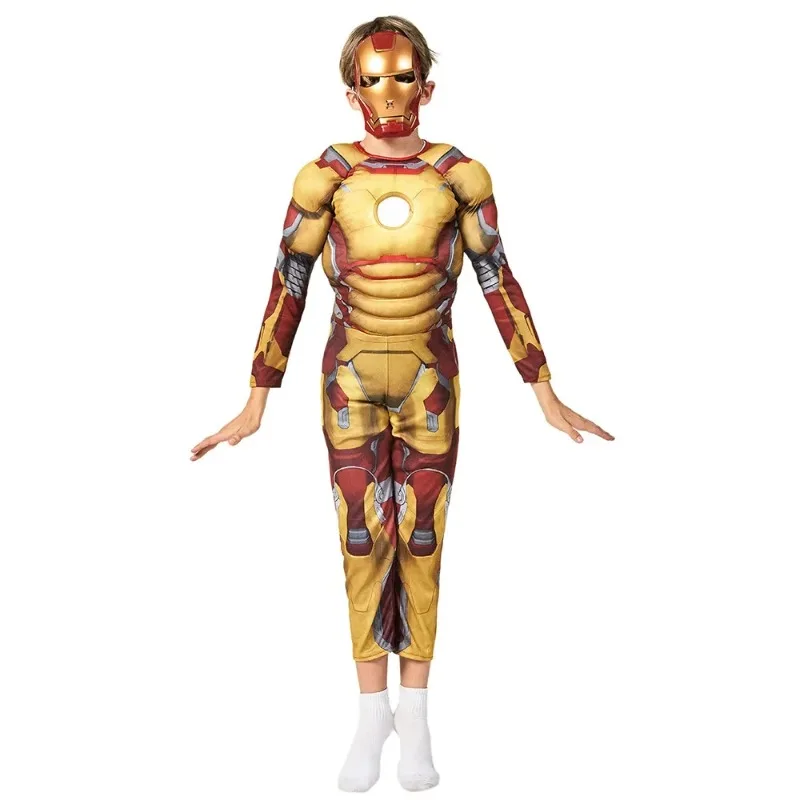 Super-herói Iron Man Cosplay fantasia para crianças, macacão, máscara, roupa, filme, role-play, vestir-se, Natal, Carnaval, crianças, menino, menina