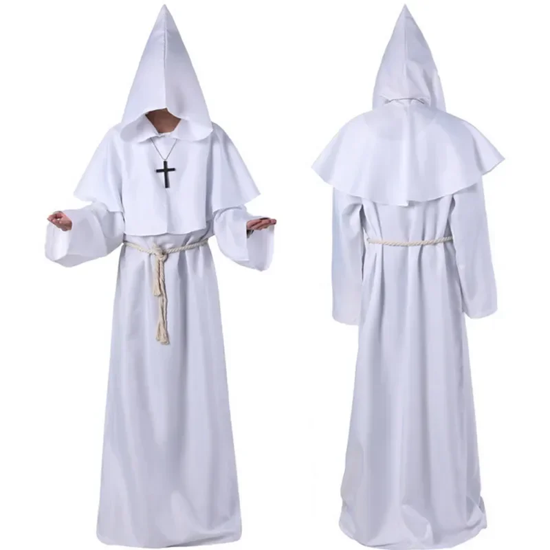 Assistente halloween cosplay traje monge medieval frade robe sacerdote traje antigo roupas cristão das mulheres dos homens terno novo m