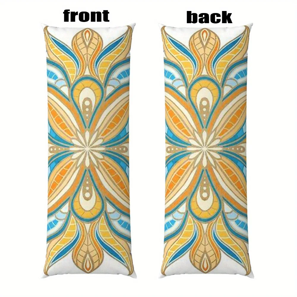 1pc Mandala Pattern Long Pillowcase - 20x54 Inches / 50x137cm - 100% Polyester Fiber, Double-Sided Print, Zipper Closure, Machin