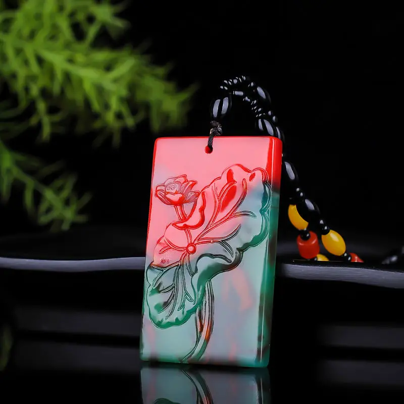 Xinjiang Hetian Jade Color Jade Lotus Pendant for Men and Women Joker Pendant Jewelry