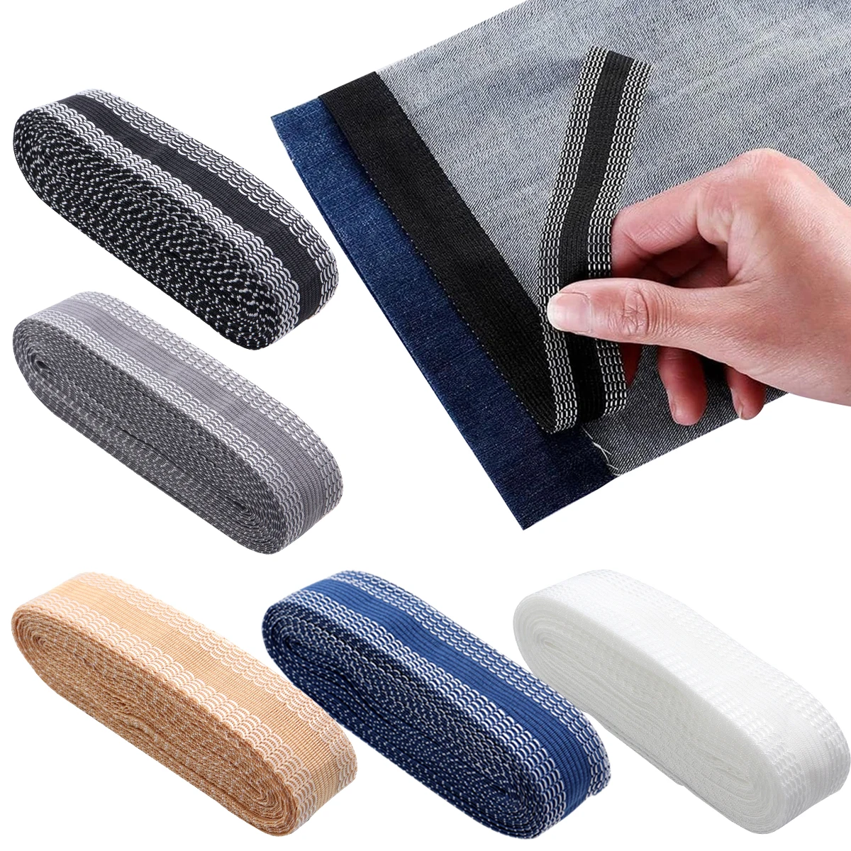 5 yards 25mm Polyester Trouser Hem Sticker Self-Adhesive Pants Paste Tape Jean Trousers Garment DIY Sewing Fabric Tape Supplies