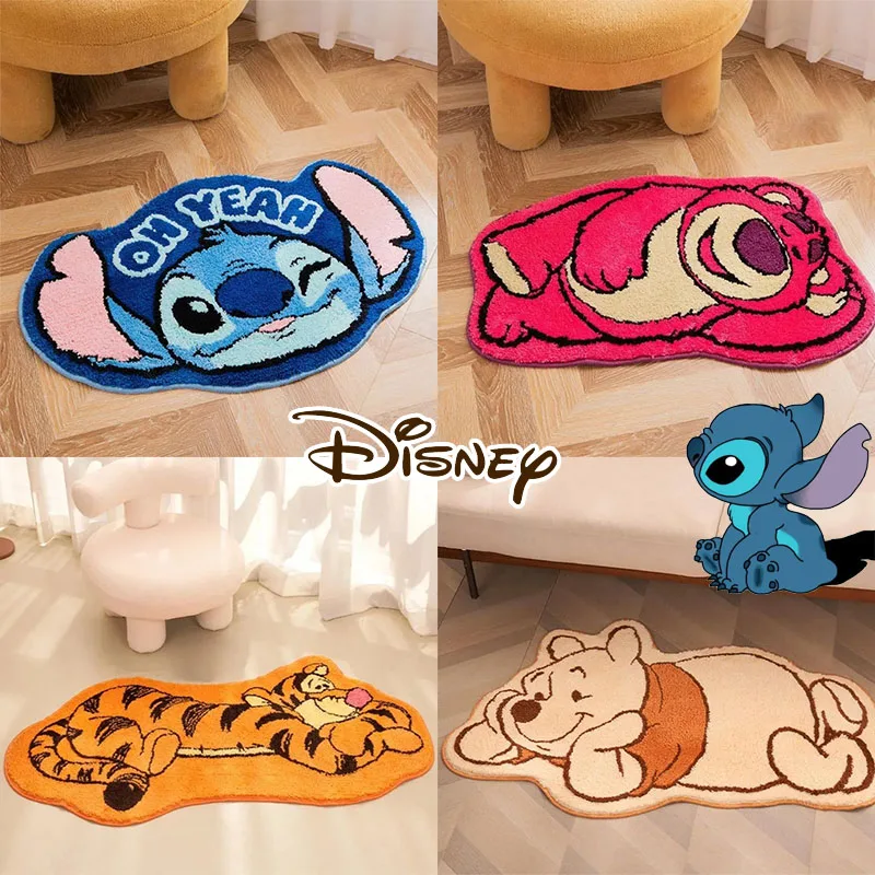 

Ковры Disney Stitch, прикроватные коврики для домашнего декора, мультяшный милый медведь Лотсо Пух, мягкий бархатный коврик, украшение для детской комнаты, спальни, ковер, подарок