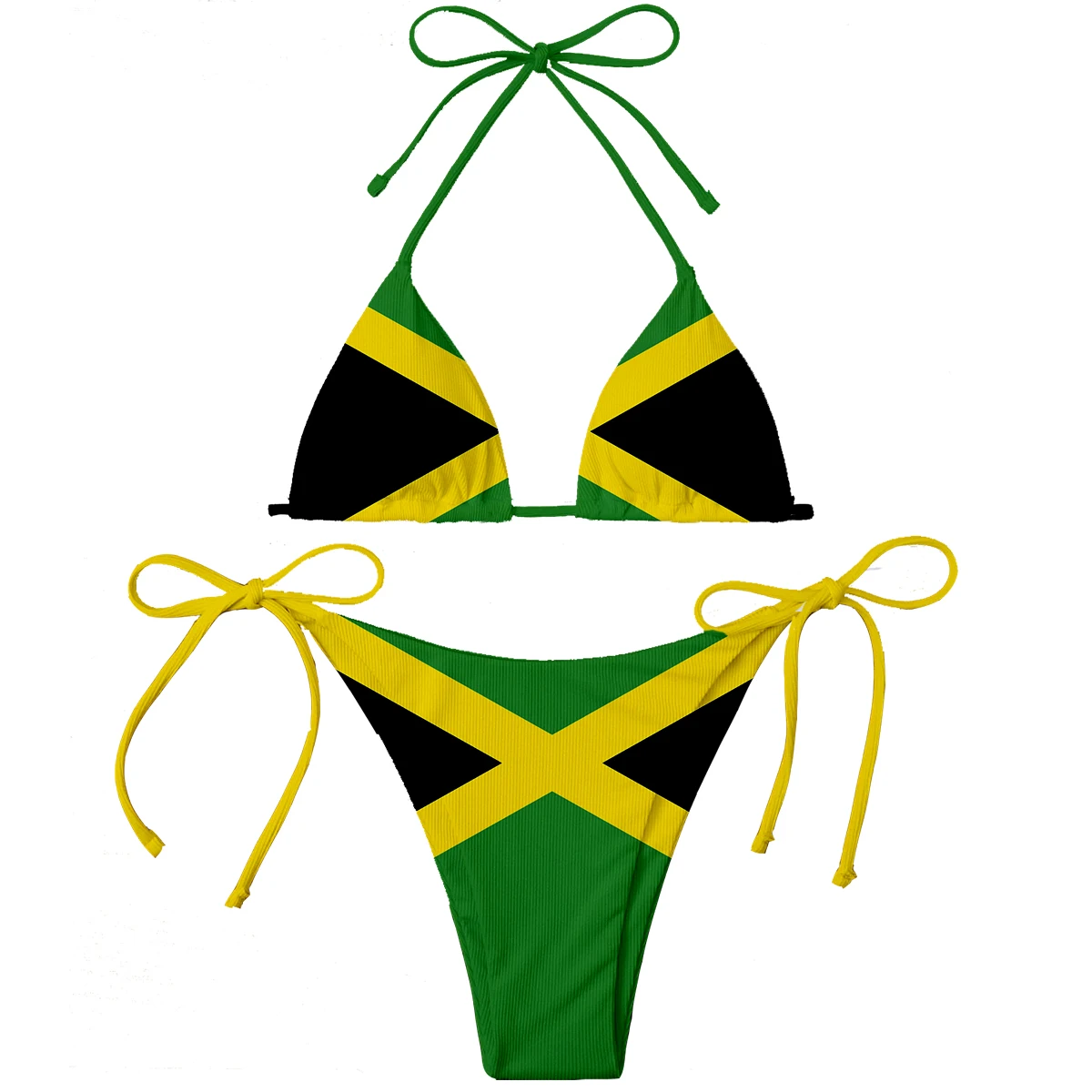 Jamaica Country Flag 3D Print Women Micro Sexy Bikini Bra Set Summer Beachwear Sexy Beach Two Pieces Bathing Suits Swimwear