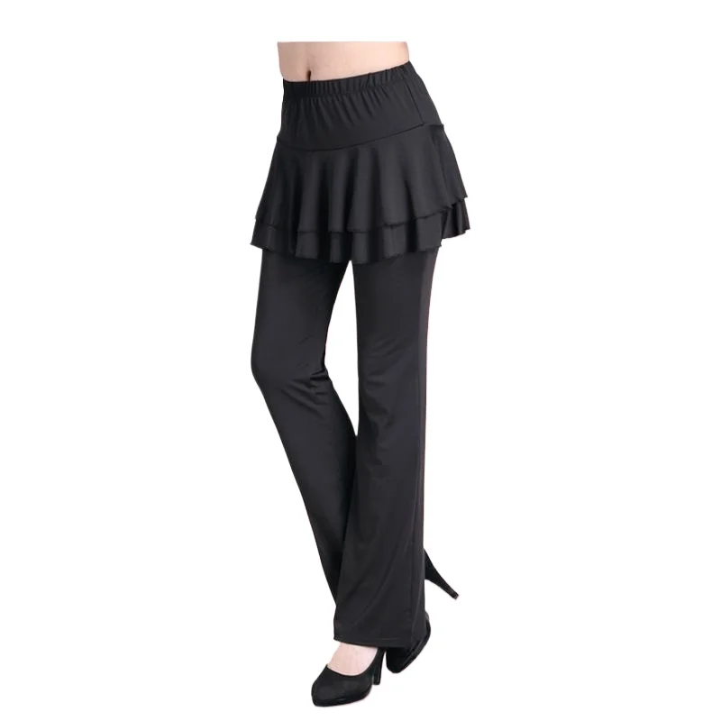 

New Dance Pant Latin Dance Pants Adult Dancing Costumes Women Ballroom Competition Dancing Pants Practice Trousers Skirt M96