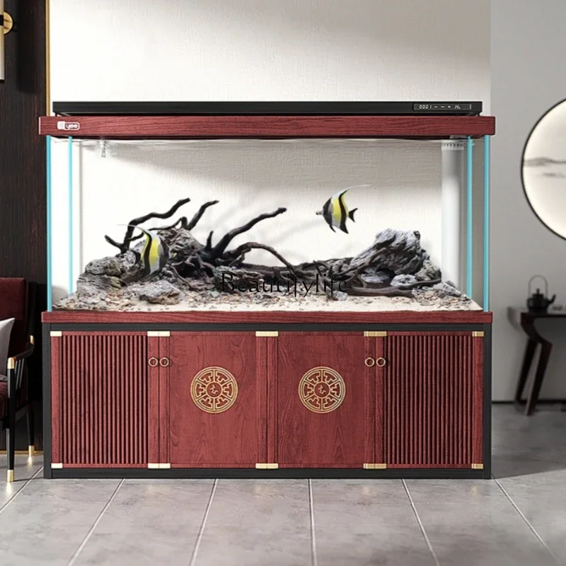 

LD33Living Room 2023 New Large Super White Glass Aquarium Household Floor Bottom Filter