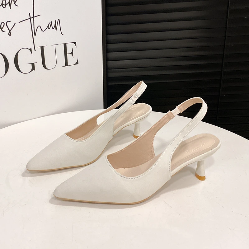 New Fashion Sandals Pointed Toe High Heels Ankle Wrap White Ladies Dress Women Shoes Zapatos De Mujer Zapatos