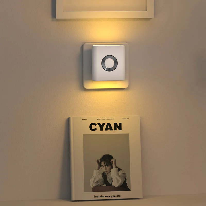Human Motion Sensor Night Light, Auto On/Off Bedside Cabinet Lamp, Up & Down Glow Ambient Light, Eye-Care LED Bedroom Night Lamp view 6