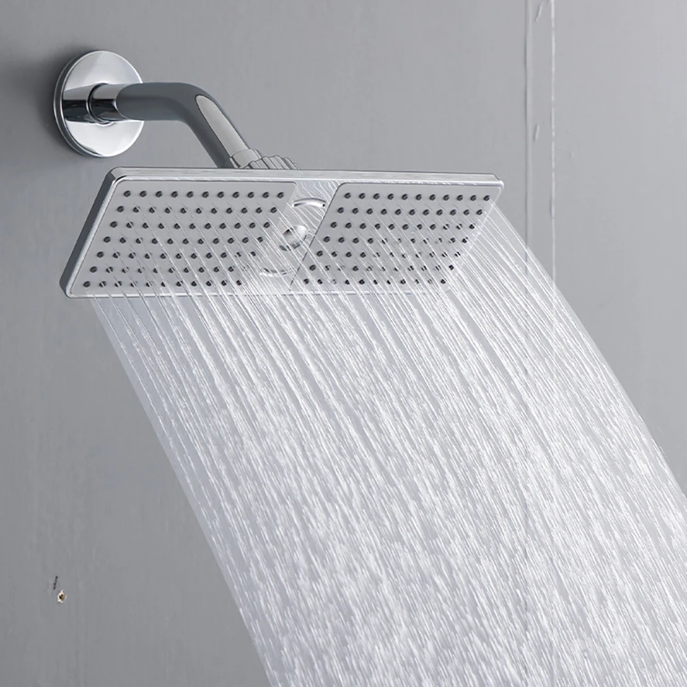 Top‑Mounted Square Rain Shower Head, Wide Spray Full‑Body Water Coverage, 360° Adjustable Rotation Household Bathroom Accessory