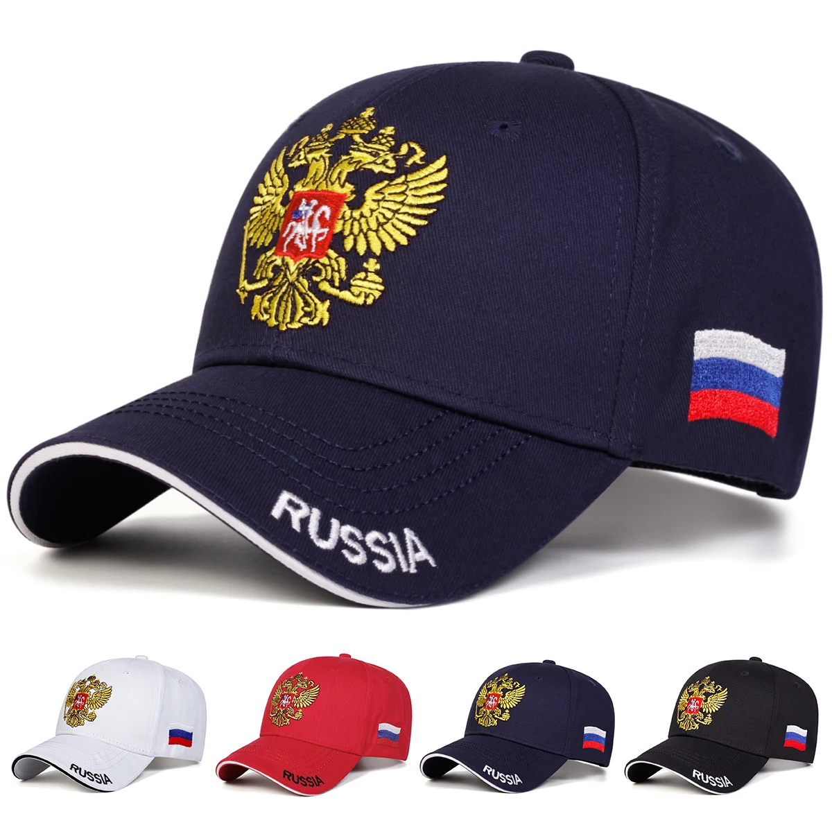 Gorras de béisbol unisex con bordado de águila de doble cabeza, gorras casuales ajustables para primavera y otoño, gorra deportiva con protección solar