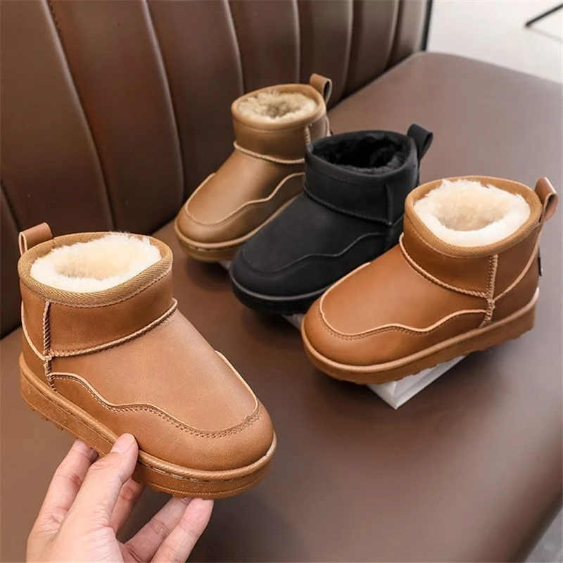 أطفال الشتاء الثلوج أحذية للبنين بنات المضادة للانزلاق صوف مبطن دافئ مقاوم للماء نعل سميك منتصف العجل الجوارب للأطفال الصغار الكبار #6