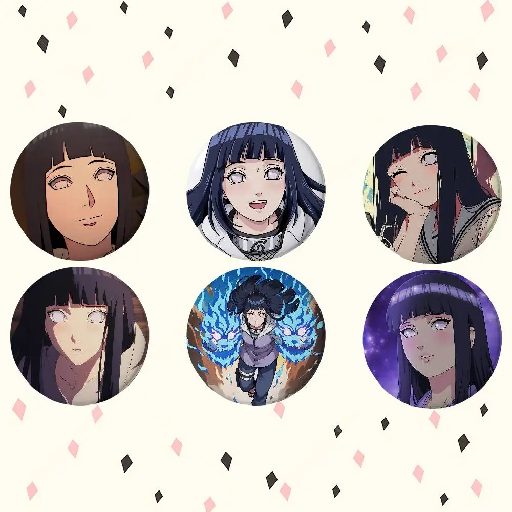 Cartoon H-Hyuga H-Hinata Runde exquisite Abzeichen-Broschen, kreative Anstecknadeln für Kleidung, Hut, Rucksack, Geschenkzubehör