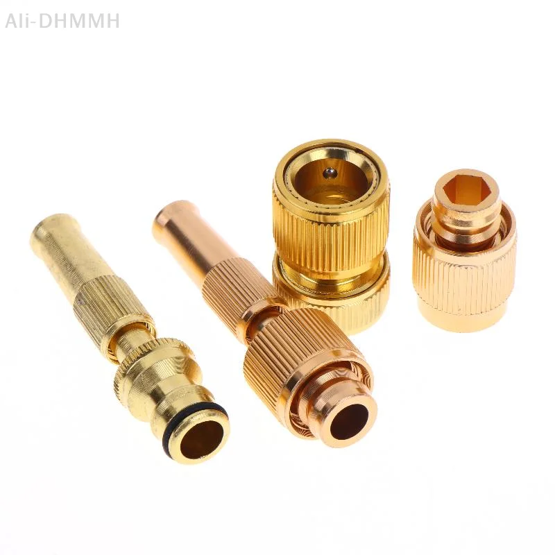 ZLinKJ 1 Set High Pressure Water Gun Brass Spray Nozzle Quick Connector Direct Spray for Home Garden Irrigation