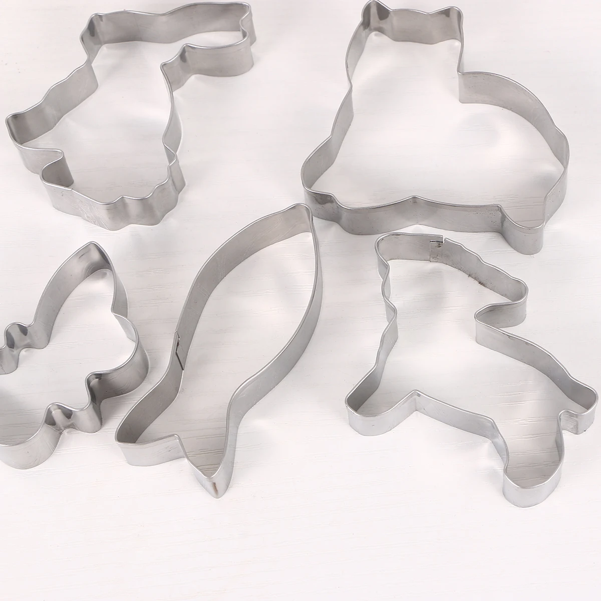 

5pcs Cookie Mold Biscuit Molds Stainless Steel Animal Shape Cute Design Safe Practical Cartoon