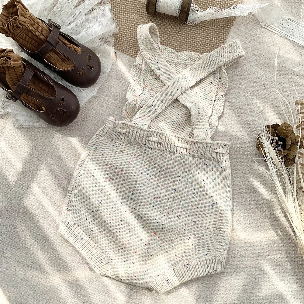 Instagram Hotselling Vintage Baby Jumper Boys Girls Enfant Retro Natural Flecks Bebe Romper