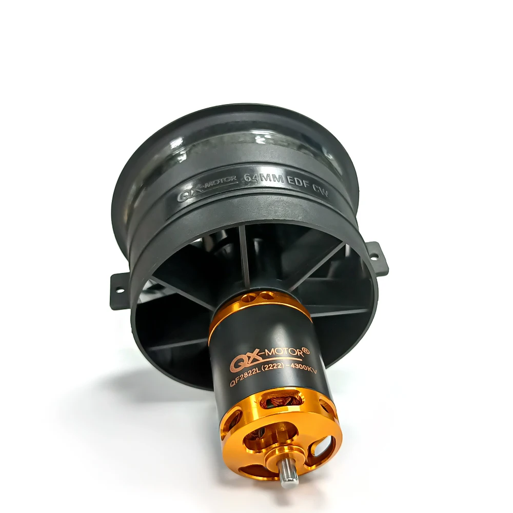 QX-MOTOR New Drone 64mm EDF 2100KV 2300KV 3300KV 4300KV Brushless Motor with 12 Blades Ducted Fan for RC Airplane Parts
