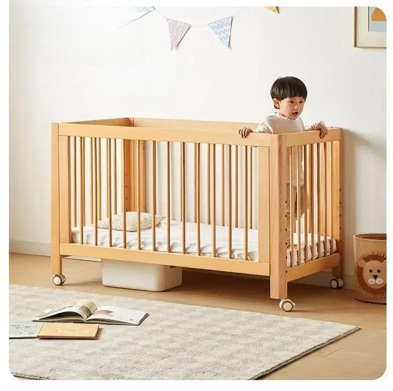 Bed Multifunctional Movable Male and Female Bed Height Splicing Queen Bed with Guardrail