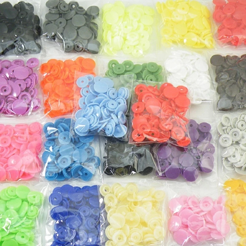 Fashion 10/20/50/100 Sets T5 Snap Poppers Plastic Nylon Buttons Children\'s Buttons Kit for Baby Dolls Clothes Sewing Accessories