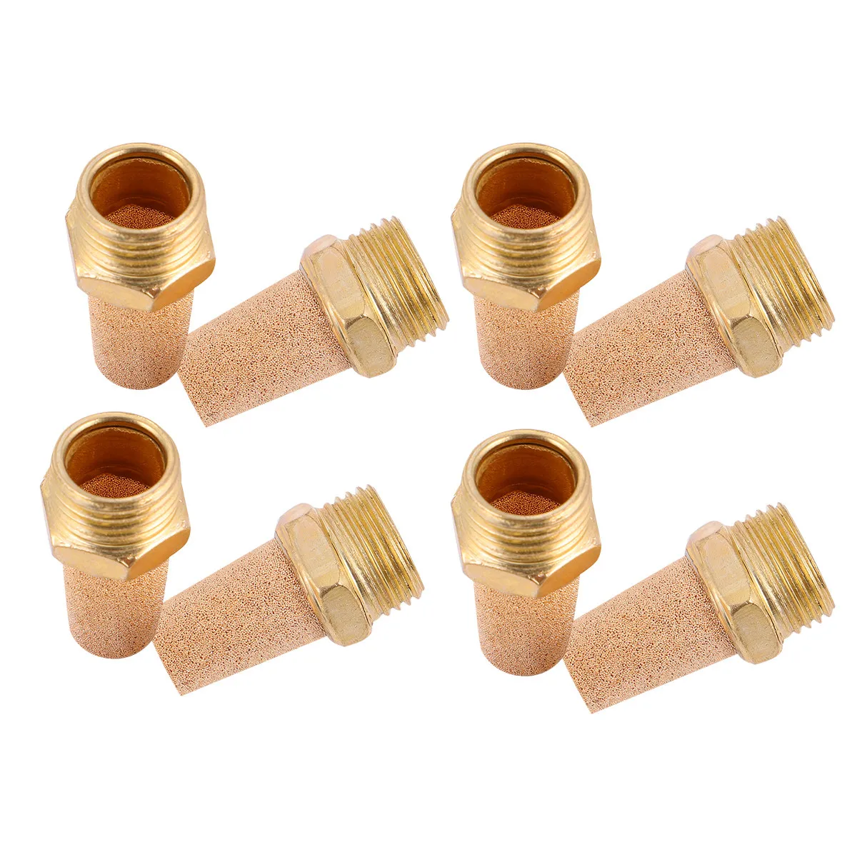 4Pcs Pneumatic Muffler G12 Male Thread Brass Exhaust Multilayer Structure Durable Use Cylinder Crank Case