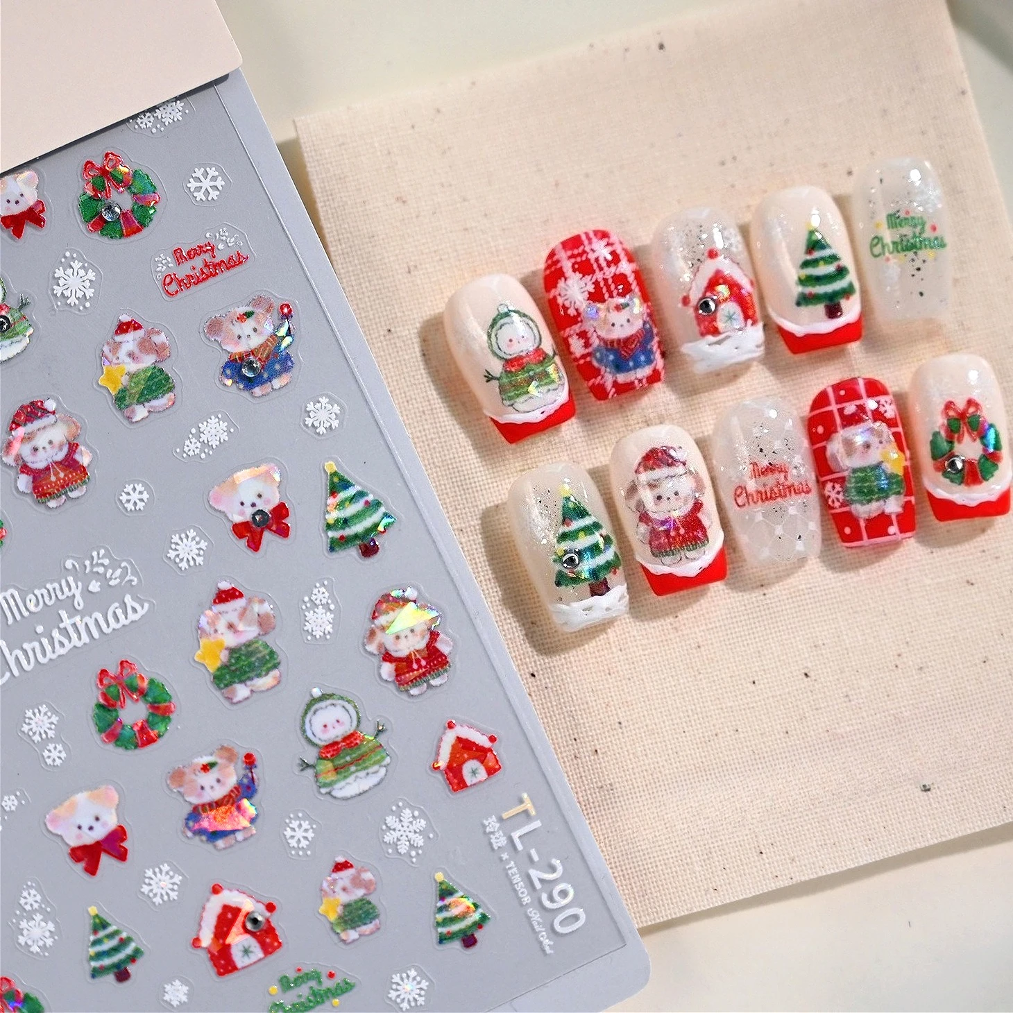 كوالا شجرة عيد الميلاد الصنوبر إكليل البيت Bowknot ندفة الثلج كريستال ثلج جارلاند الشتاء سانتا كلوز لتقوم بها بنفسك مسمار الفن ملصقات الشارات