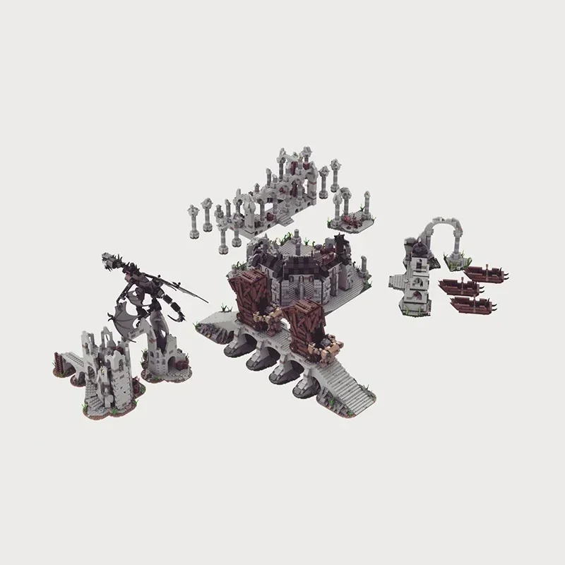 

Moc Building Block Magical Rings Movie Scene UCS Capital Osgi liath Model Castle Bricks DIY Assembly Street View Toy Child Gift