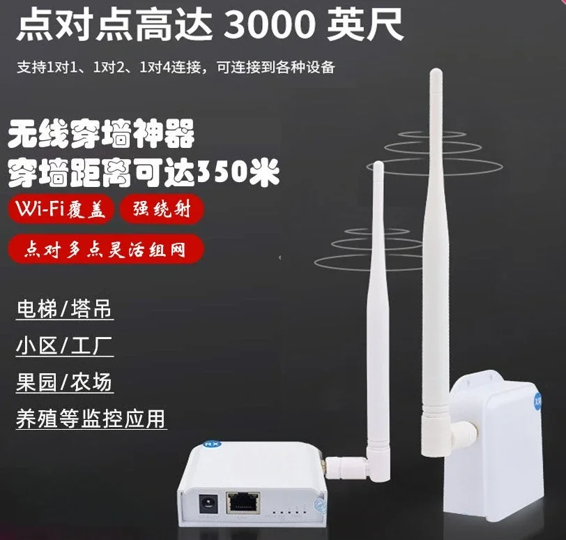 Wireless long-distance WiFi halow bridge through the wall through the building router