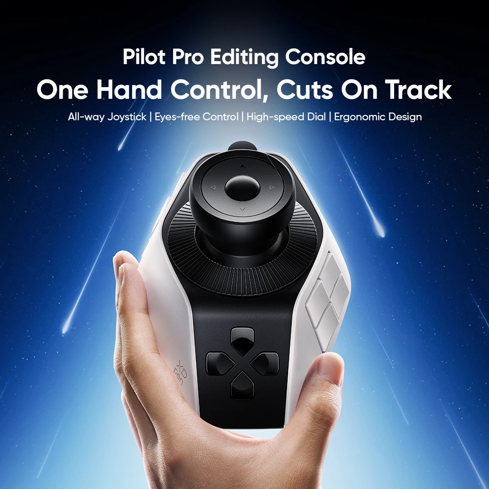 XPPen Pilot Pro Editing Console with 1 All-Way Joystick 8 Customizable Command Buttons 1900mAh Battery for Vlog & Video Editing — product photo 1 of 1