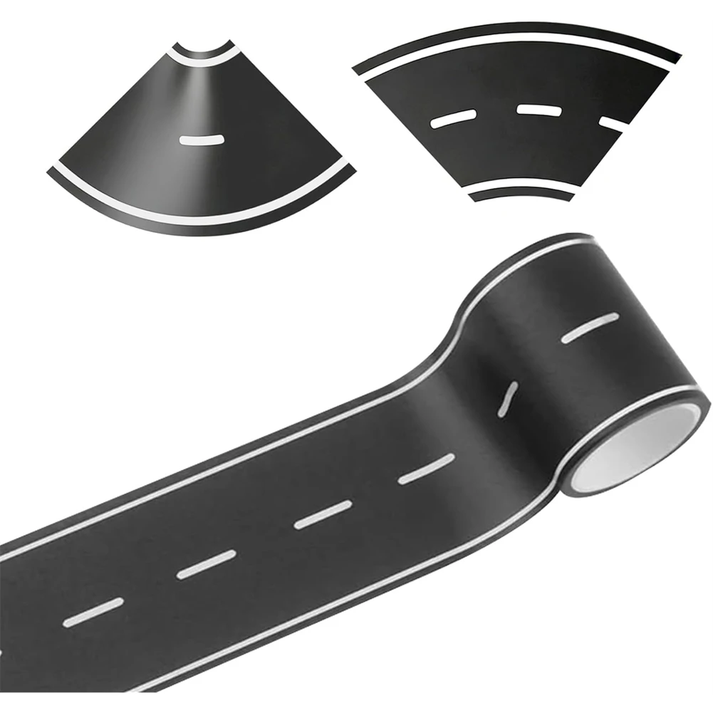 FAST-Easy-To-Apply Non-Slip Black Road Tape(10 Rolls)-Kids Car Race Track Party Decorations, Racing Tape
