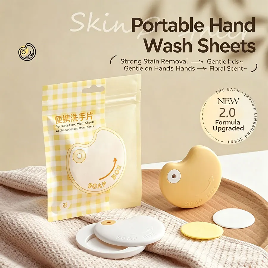 1pcs, Portable Travel Soap Tablets, Carry Soap Paper When Going Out, Outdoor Disposable Hygiene Cleaning Soap Mini Hand Sanitize
