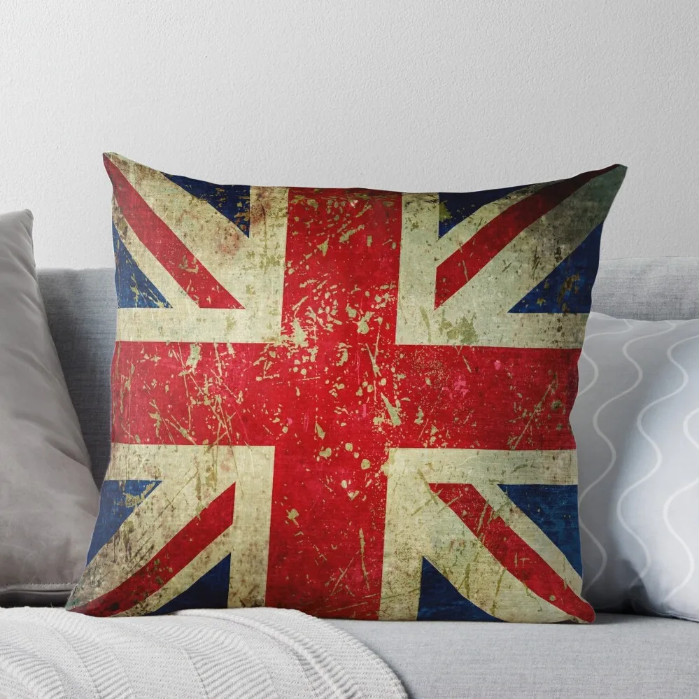 

Grunge Union Jack - Scratched Metal Effect Throw Pillow Sofa Decorative Covers Sofa Cushions pillow pillowcase