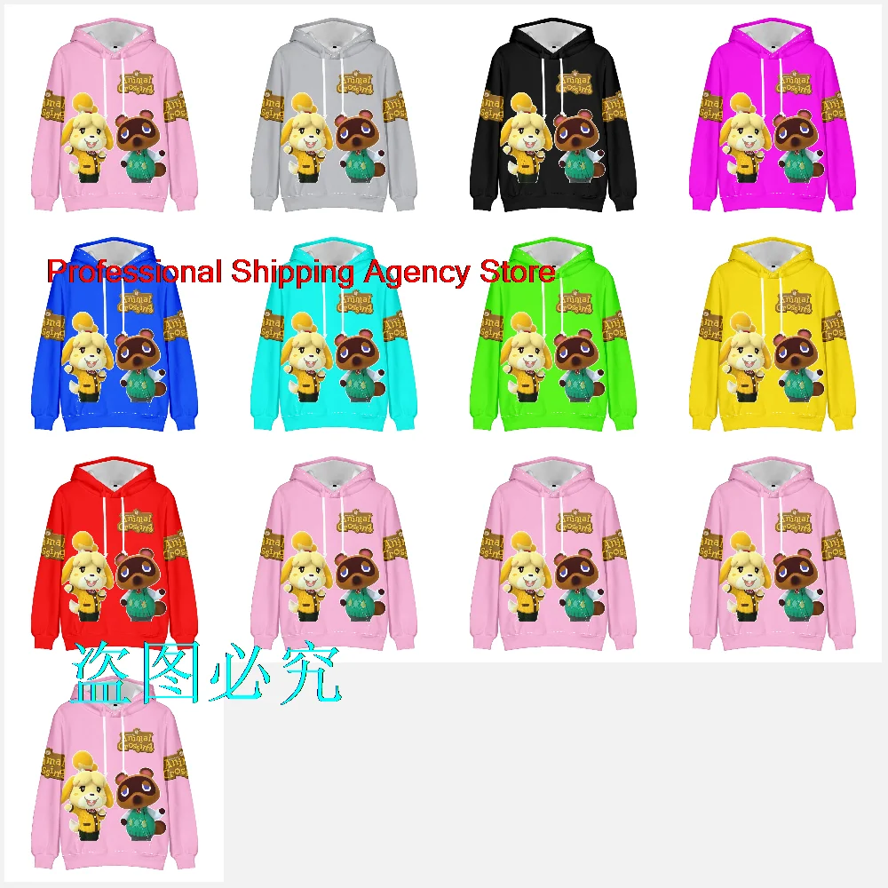 New Animal Crossing Hoodie Teenagers Kawaii Hoodies Personality Anime Cartoon Sweatshirts Casual Kids Tops Kawaii Cool Clothes