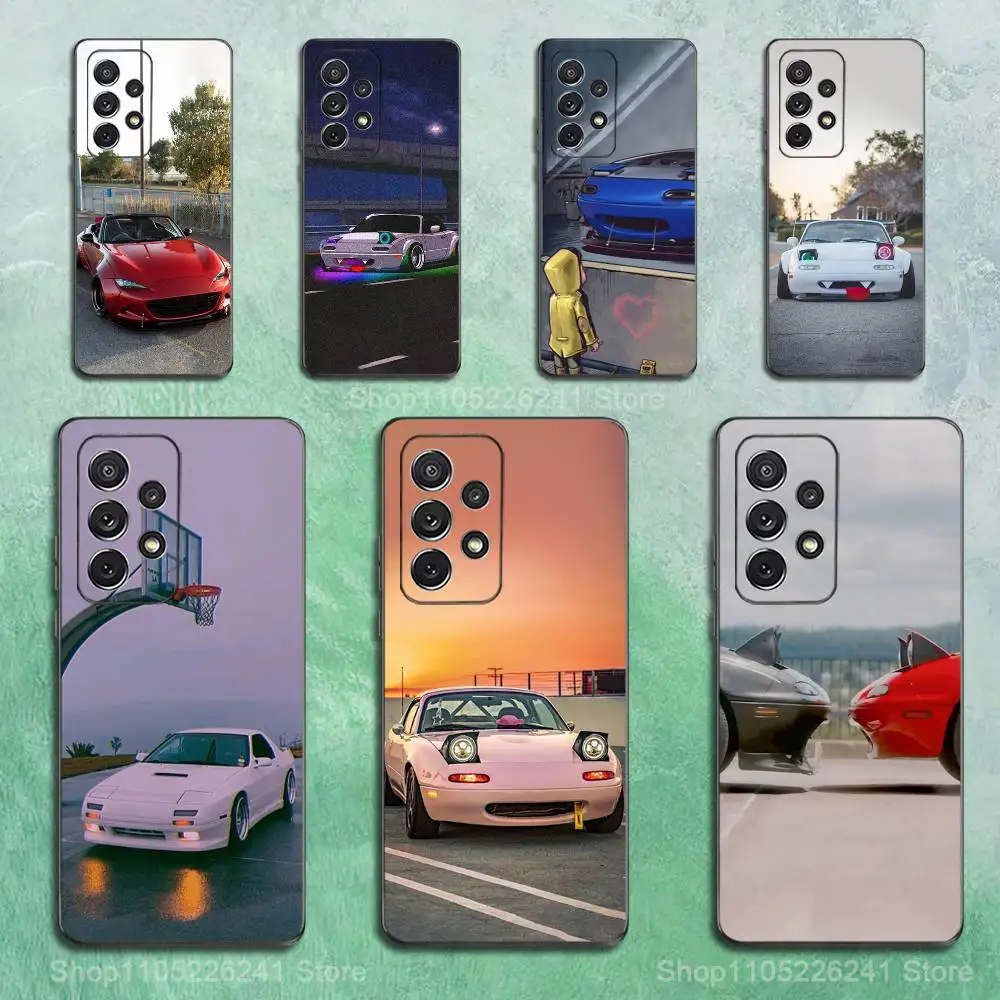 Милый автомобильный телефон M-Miatas M-Mx5 для Samsung S25, S10, S20, S10, S21, S9, S24, S23, Ultra,FE, Plus,Lite, мягкий силиконовый черный чехол