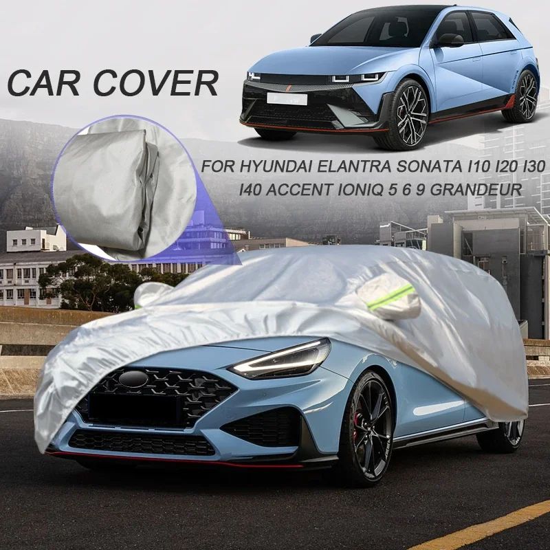 Car Anti-UV 210T Polyester Cover For Hyundai Accent Solaris Elantra Avante Grandeur Sonata Veloster I10 I20 I30 I40 IONIQ 5 6 9