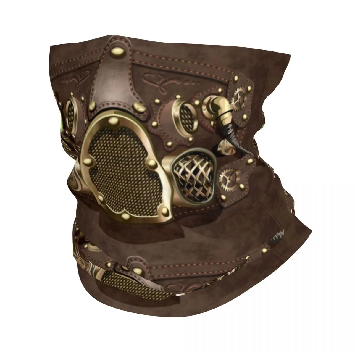 Steampunk Leather Bandana Neck Warmer Women Men Winter Ski Tube Scarf Gaiter Pilot Air Fighter Helmet Face Cover