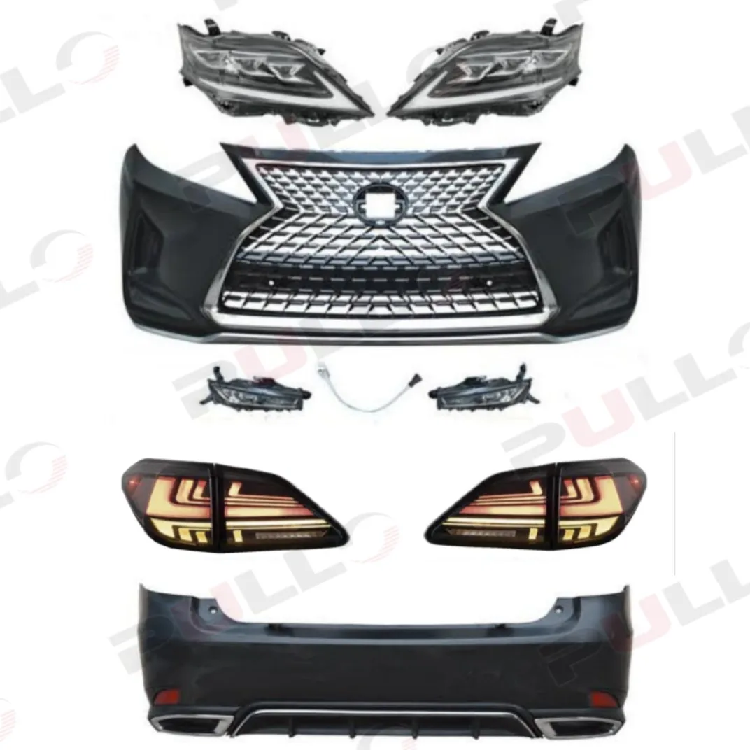 

High Quality Car Bumpers Body Kits for RX350 09-15 to 21+ RX Bodykit Include Front and Rear Bumper with Headlights Taillamps