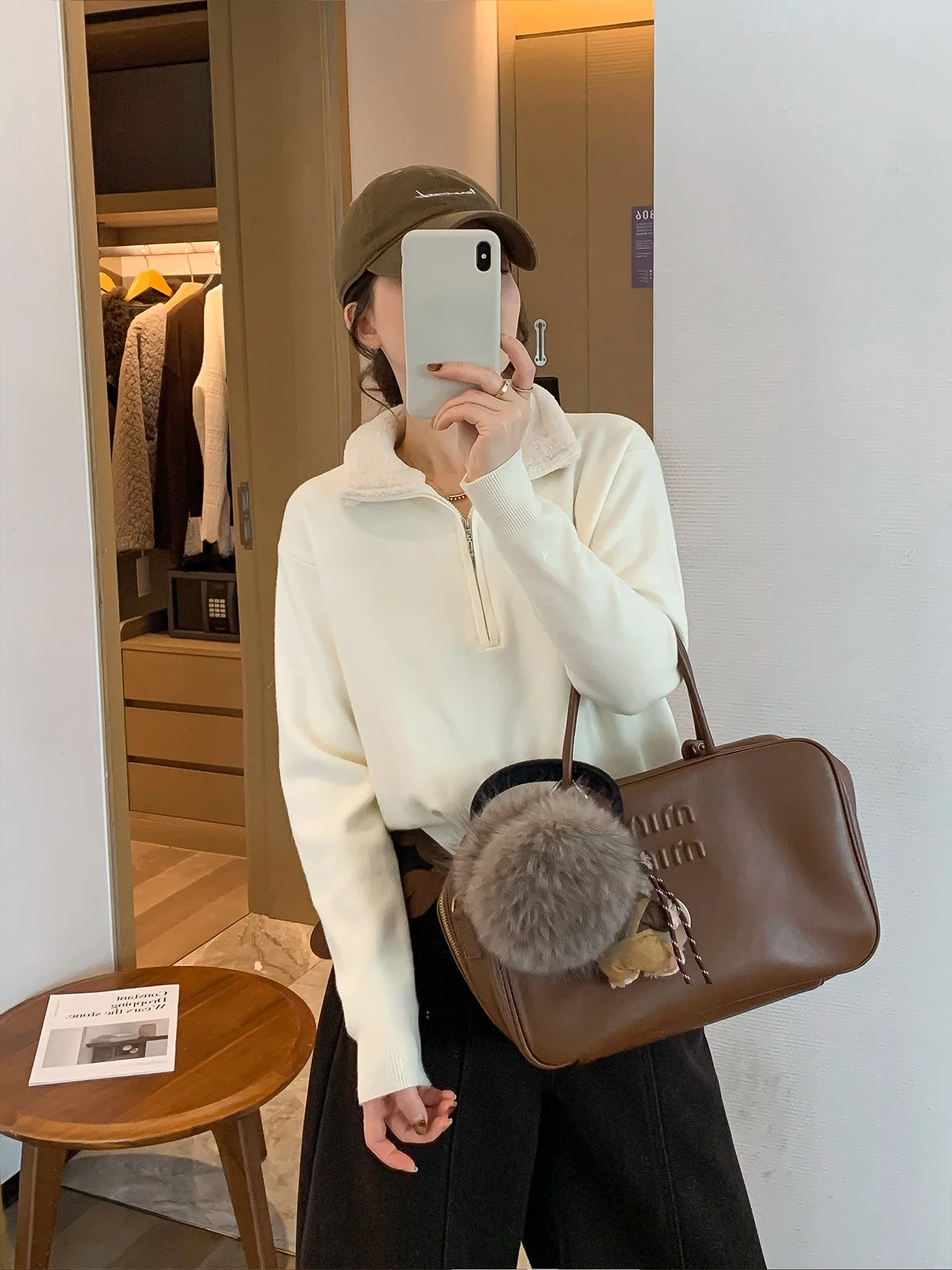 

Женская утепленная толстовка Love Devil Fi с капюшоном и молнией, корейский стиль, длинный рукав, вязаный пуловер, новинка зимы