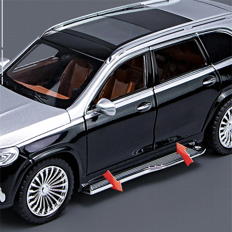 1/24 Maybach GLS-Class GLS600 SUV Alloy Car Model Diecasts Metal Toy Luxy Car Model Collection Sound Light Simulation Kids Gifts