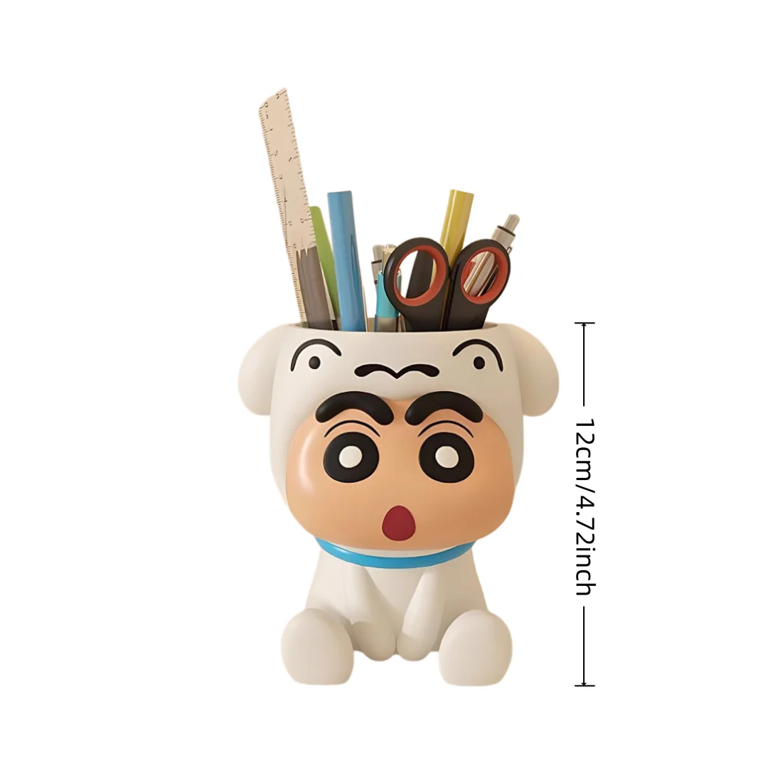 Crayon Shin-chan Shiro Pen Holder,Cute Anime Desk Organizer for Pens, Perfect Gift for Shin-chan Fans & Anime Lovers