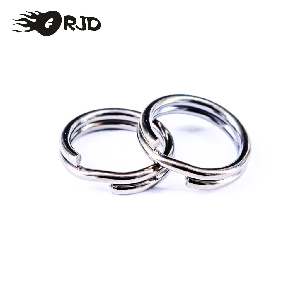 

ORJD 50pcs Fishing Split Ring 3.5mm-15MM Stainless Steel Double Loop Open Fishing Connector Carp Lure Fishing Tackle Accessories