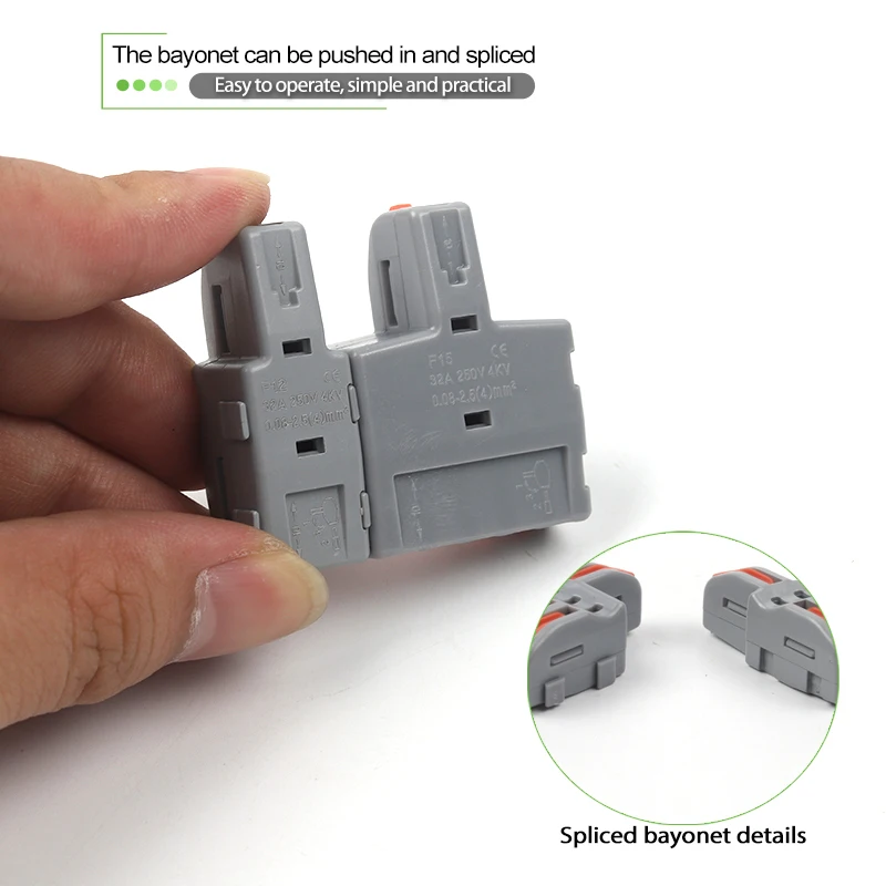 Connettori per cavi di cablaggio rapido da 10 pezzi conduttori elettrici Splitter compatti universali morsettiera domestica Push-in AWG 28-12