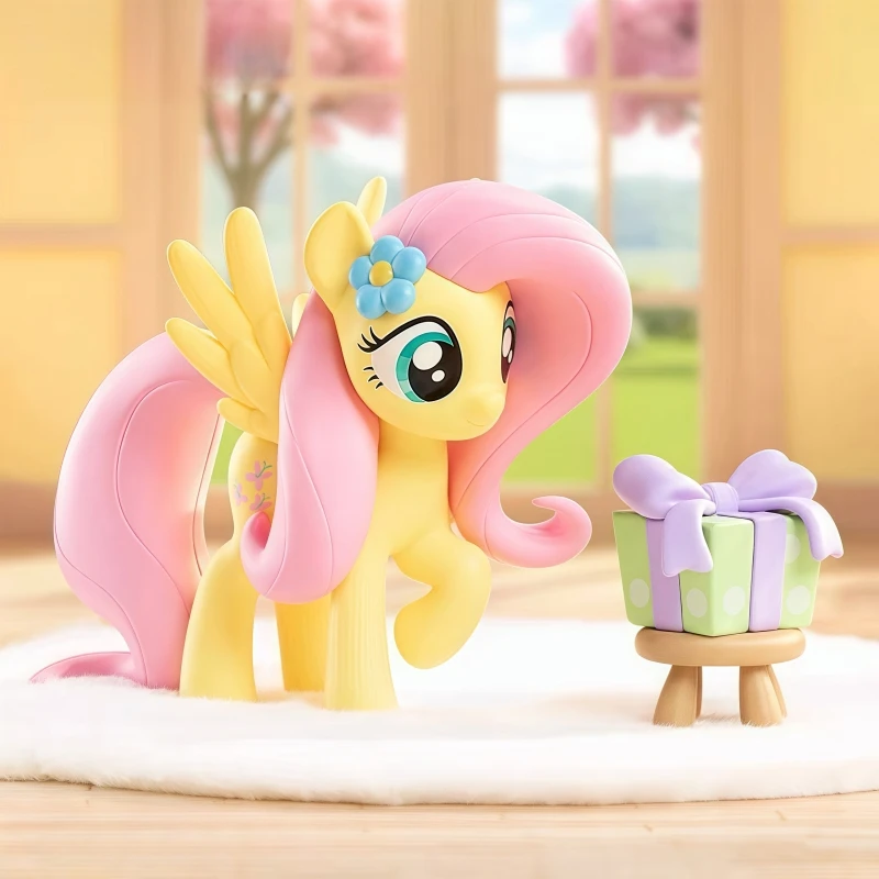 Caja ciega Original de la serie My Little Pony Fluttershy, colección de modelos de figuras, adornos, juguetes para niños, regalos de cumpleaños