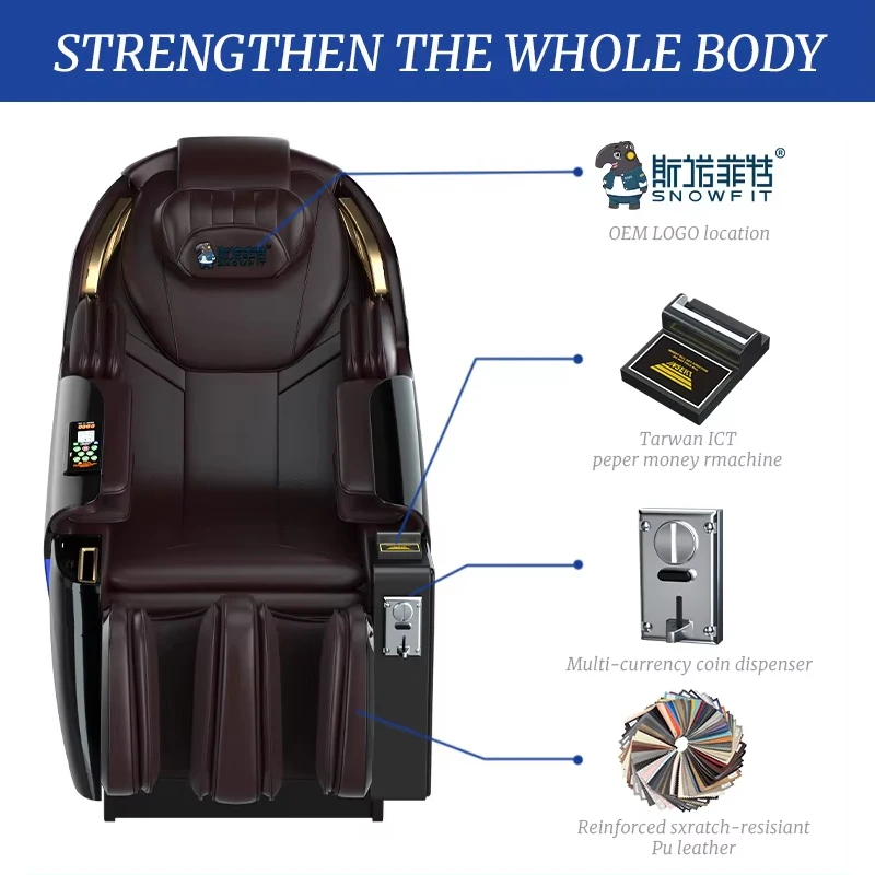 Commercial Credit Card PU Leather Wholesale Vending Massage Chair Coin-Operated Body Relaxation Seat