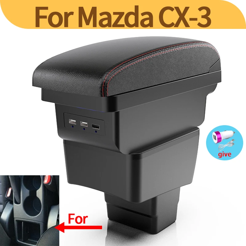 

For Mazda CX-3 Armrest box For Mazda 2 skyactiv version cx3 CX-3 Car Armrest box Dedicated Center Storage box Car Accessories