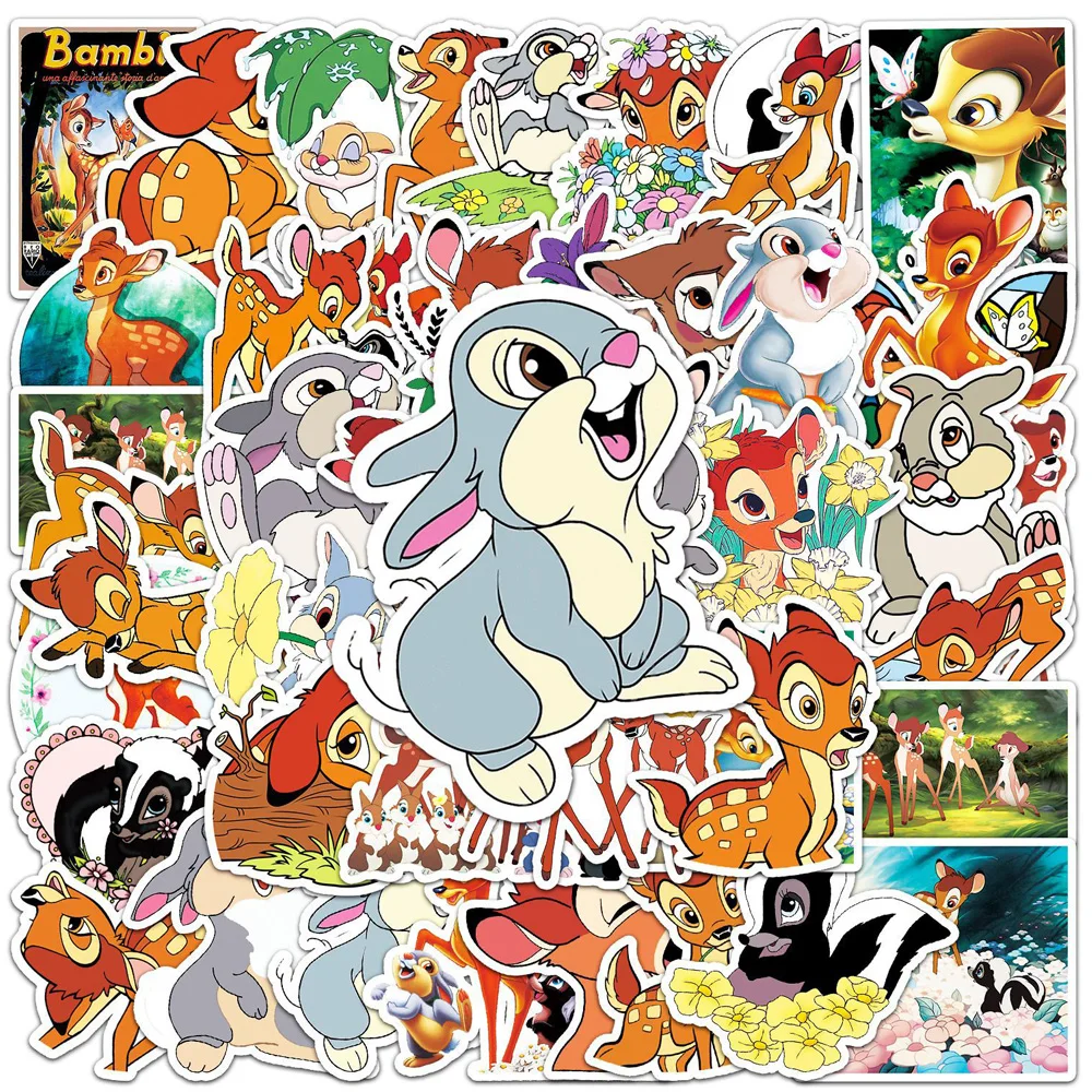 10/30/50pcs Disney Cute Cartoon Bambi Graffiti Stickers Laptop Scrapbook Phone Diary Guitar Fridge Stationery Sticker Kid Toy