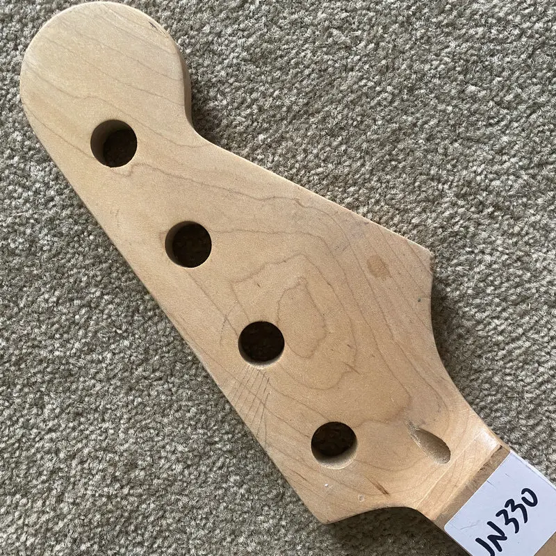 JN330 Unfinished 4 String Electric Bass Neck Natural Maple No Frets Custom Order DIY Replace Bass Guitar Parts