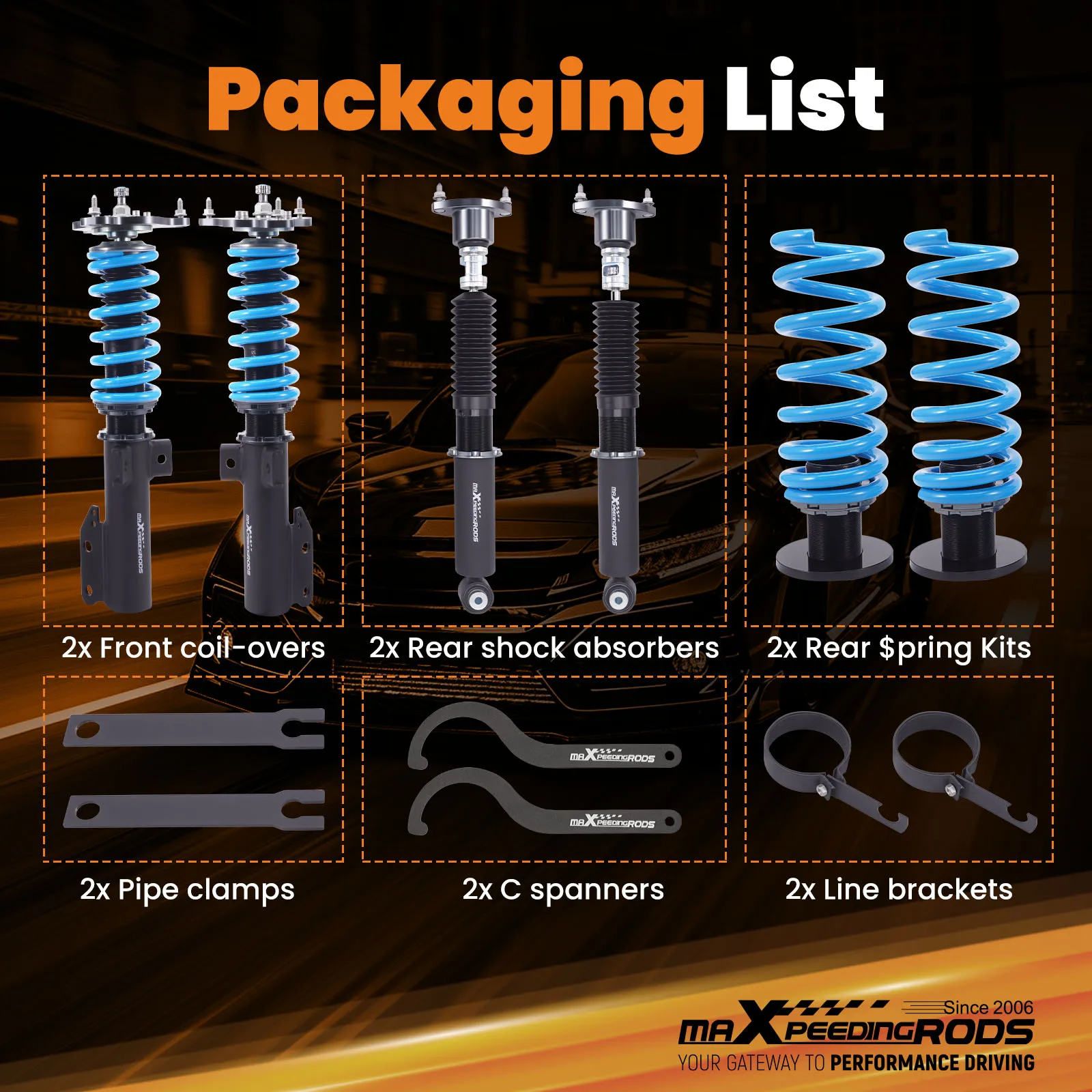 Kit de suspensão Coilovers de 24 níveis para Mercedes-Benz Classe E W212 4Matic 2010-16